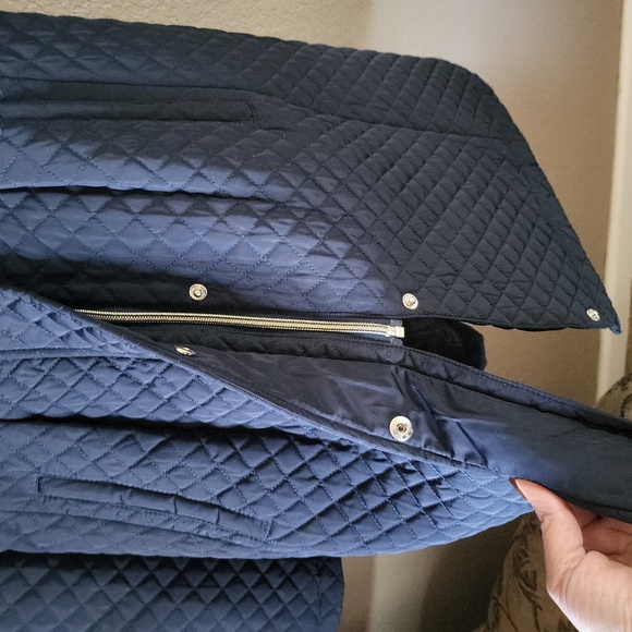 IVANKA TRUMP Dark Blue Quilted Puffer with Faux Fur - Picture 5 of 7